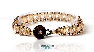 Diagonal Stitch Bracelet DIY Jewelry Making Tutorial by PotomacBeads [upl. by Maurer]