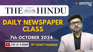 The Hindu Newspaper Analysis  7 October 2024  The Hindu Editorial Analysis Today  Current Affairs [upl. by Mastrianni]