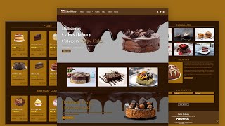 How To Make Responsive Cake Website Using HTML CSS amp BOOTSTRAP [upl. by Ulysses450]