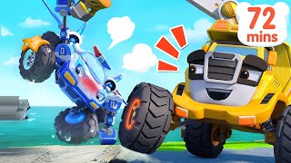 Police Car Vs Construction Truck  Who’s the Best Monster Car  Kids Songs  BabyBus [upl. by Lamont]