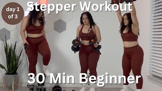 30 MIN STEPPER WORKOUT  AT HOME WORKOUT  HIIT AND WEIGHTS [upl. by Nnuahs632]