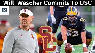 Willi Wascher Commits To USC  USC Football Recruiting News [upl. by Llahsram825]