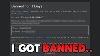 I GOT BANNED ON ROBLOX CHAT GunfightArena [upl. by Eoz]