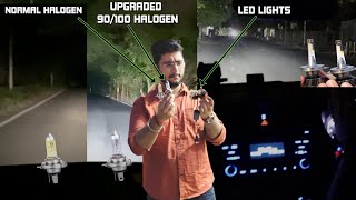 Halogen vs 90100W Halogen vs LED  Which is worth  Best LED Light for Car [upl. by Gagliano]