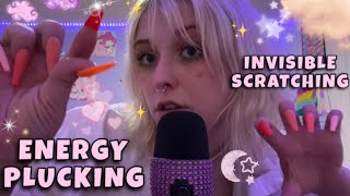 ASMR Plucking Your Negative Energy  Invisible Scratching Positive Affirmations Mouth Sounds✨👄💗 [upl. by Foley]