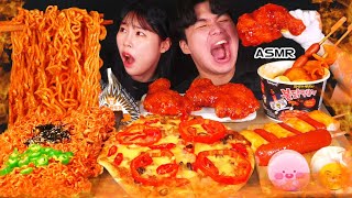 ASMR MUKBANG 편의점 직접 만든 불닭 떡볶이 양념치킨 김밥 디저트 먹방 amp 레시피 Convenience Store Food EATING [upl. by Anazus]