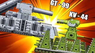 Monster tank Iron Monster GT99 vs KV44 Nina tank cartoon [upl. by Oiciruam]