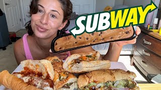 Ultimate Subway Mukbang Trying NEW Items [upl. by Rillings651]