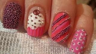 Caviar cupcake manicure  Kawiorowe paznokcie  tutorial  Basevehei [upl. by Trici]