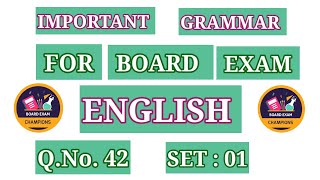 SET  01  Q42 ENGLISH  CLASS X  IMPORTANT GRAMMAR FOR BOARD EXAM NCERTCBSE [upl. by Eirehs]