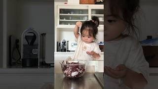 Japanese baby helps mom in the kitchen [upl. by Eihcra]