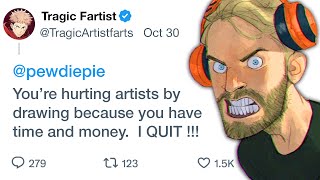 How Pewdiepie’s Drawings Made Half The Art Community Quit [upl. by Anilad]