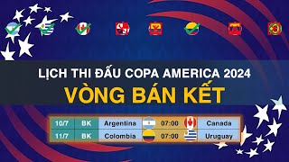 Lịch thi đấu COPA AMERICA 2024  Vòng Bán Kết [upl. by Kimberley]