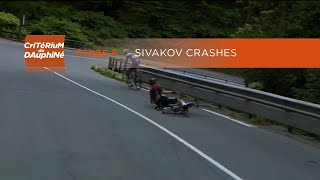 Critérium du Dauphiné 2020  Stage 5  Sivakov crashes [upl. by Bronder491]