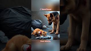 The alcoholic father kicked the kitten out of the house but a dog saved the kitten [upl. by Hennahane]