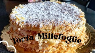 Ricetta Torta Millefoglie con Crema Chantilly e Scaglie di Cioccolato Fondente  La Cucina di Maria [upl. by Mikah]