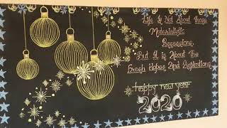 Beautiful blackboard decoration with chalk blackboard decoration idea for New year blackboard deco [upl. by Adnalu]