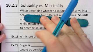 1023  Solubility vs Miscibility [upl. by Nylrak]