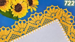 Puntilla de Margaritas o Girasoles a crochet 🌼🌻🏵️ 722 [upl. by Krusche534]