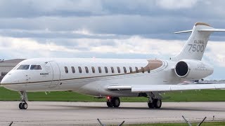 Bombardier Aerospace Global 7500 GL7T departing Montreal YULCYUL [upl. by Vardon511]