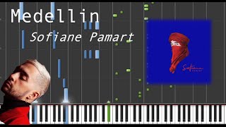 Medellín album version  Sofiane Pamart Synthesia Tutorial  Piano sheet [upl. by Cathrin494]