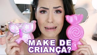 DESAFIO MAKE USANDO MAQUIAGEM DE CRIANÇA  FULL FACE USING ONLY KIDS MAKEUP Challenge [upl. by Antoni]