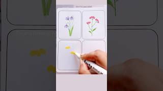 4 Easy way to draw flowers art painting satisfying shorts [upl. by Ultun]