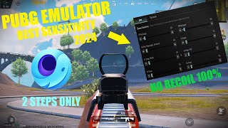 No Recoil Best Sensitivity Settings  PUBG Mobile Emulator  Gameloop Setting 2024 [upl. by Dnamron]