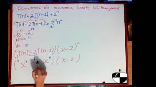 Ecuaciones de recurrencia lineales no homogéneas [upl. by Conger]