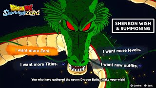 DRAGON BALL Sparking ZERO – New Shenron Summon amp Wishes Gameplay [upl. by Gibbs]