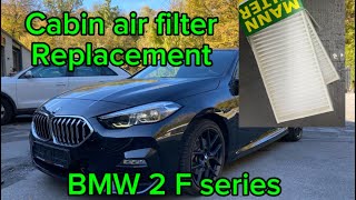 How to change cabin air filter BMW 2 F series pollenfilter wechseln 2er F F44 [upl. by Sehcaep121]