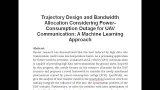 Trajectory Design and Bandwidth Allocation Considering Power Consumption Outage for UAV Communicatio [upl. by Amarette]