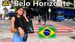 🇧🇷 Belo Horizonte Downtown Walking Tour Brazil 4K [upl. by Vierno]