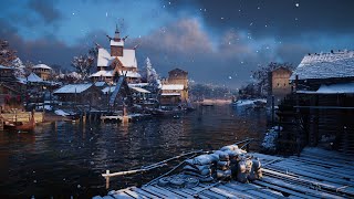 Assassins Creed Valhalla  Video Game Ambience  Ouse River Docks Jorvik [upl. by Aihtyc]