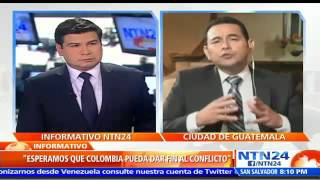 Jimmy Morales reitera en NTN24 su lucha contra la corrupción tras ser elegido Presidente Guatemala [upl. by White886]