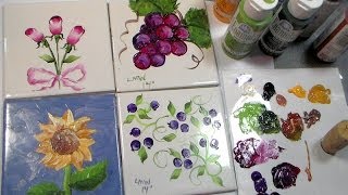 Painting Ceramic Tiles with Folk Art Enamels [upl. by Artamas100]