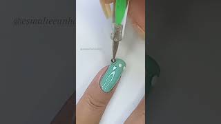 Esmaltação tons verdes com flores nailart [upl. by Gascony845]