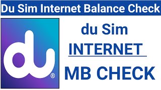 How do I Check du Sim Internet Balance  Du Sim Data Usage Check  Du sim remaining MB Check Code [upl. by Levan]