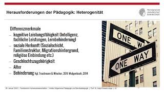 12 Vorlesung Aktuelle Herausforderungen für die Pädagogik Heterogenität [upl. by Dolloff]