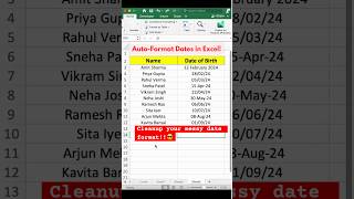 AutoFormat Dates in Excel Cleanup your messy date formats in Seconds ✌️ excel excelshorts [upl. by Hunger166]