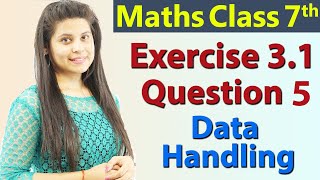 Q 5 Ex 31  Data Handling  Chapter 3  Maths Class 7th  NCERT [upl. by Tricia256]