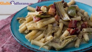 PASTA CARCIOFI E PANCETTA CREMOSA E VELOCE [upl. by Rugen]