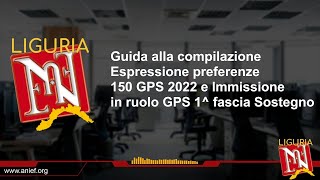 GPS  Scelta 150 preferenze e Selezione sedi immissione in ruolo da 1 fascia  GUIDE ANIEF [upl. by Daile]