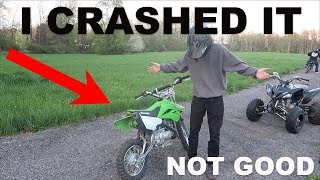 I CRASHED HIS NEW PIT BIKE HARD [upl. by Clarine]