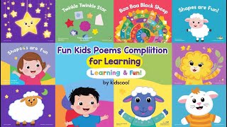 Fun Kids Poems Compilation  Twinkle Twinkle Little Star Shapes Baa Baa Black Sheep  KidsCool [upl. by Langham72]