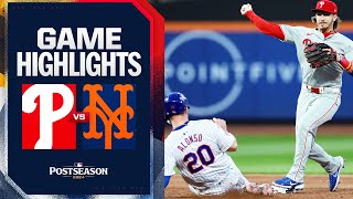 Phillies vs Mets Game Highlights 10924  MLB Highlights [upl. by Wolk]