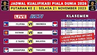 Jadwal Kualifikasi Piala Dunia 2026 Putaran 2  Filipina vs Indonesia  Kualifikasi Piala Dunia [upl. by Onaireves321]