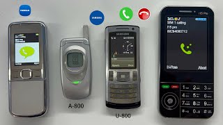 Incoming Call Samsung A800 Vs Samsung U800 amp Outgoing Call i15pro  Nokia 8800 [upl. by Lletniuq546]