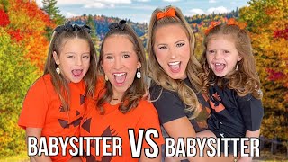 BABYSITTER VS BABYSITTER FALL CHALLENGE 🧡🖤 KALLI VS KAYLA agset211 HallieOnStage114 [upl. by Alhak]