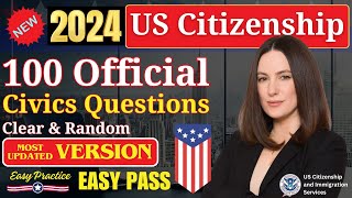 Most Updated USCIS Official 100 Civics Questions amp Answers for US Citizenship Interview 2024 n400 [upl. by Yllor450]